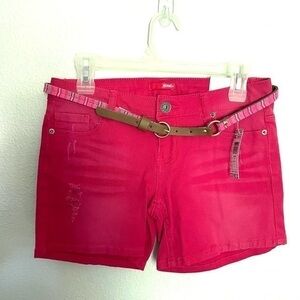 BONGO pink distressed shorts with belt size 5